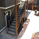 Deck with back stairs to backyard: image 7 0f 9
